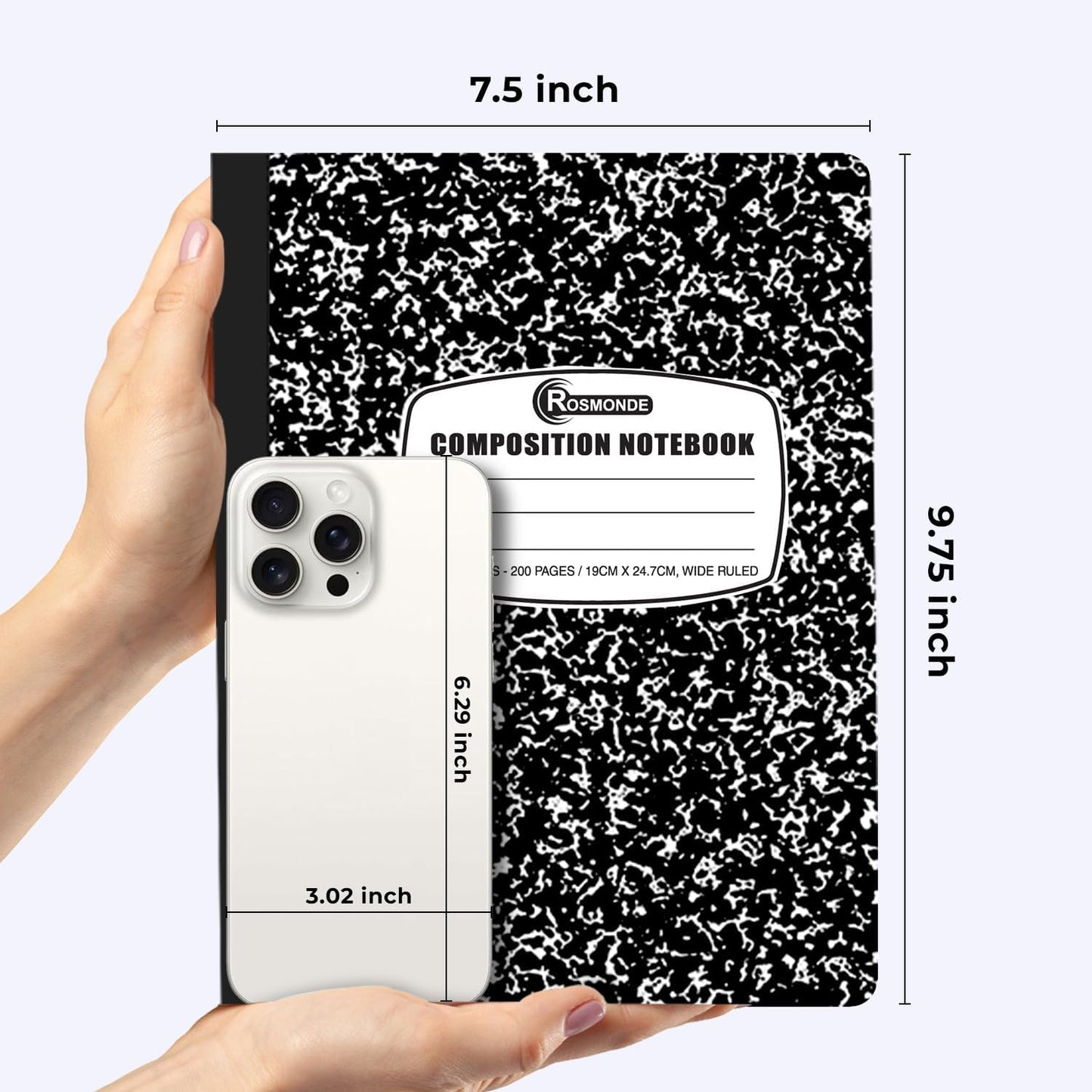 2000 Pack (Pallet) Composition Notebooks Bulk, Wide Ruled, Full Pallet of Notebooks, 200 Pages (100 Sheets), 9-3/4 x 7-1/2, Bulk Notebooks for School, Bulk Office Notebooks, 4-7 Days Transit