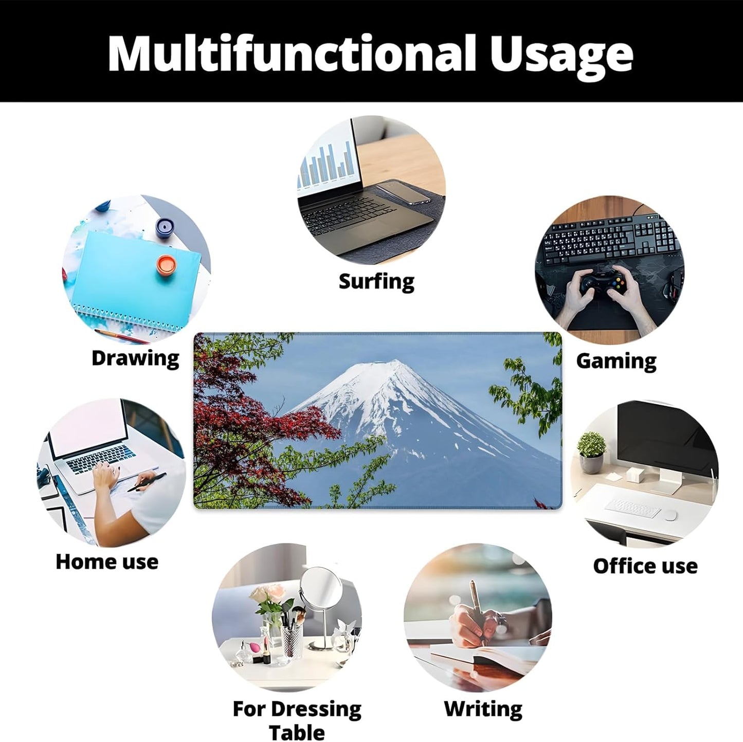 Octopus Gaming Mouse Pad Gifts 31.5" x 11.8", Non-Slip Rubber Base MousePads for Computers Laptop School Office Home Accessories Decor, Mouse Pad, Keyboard Desk Mat