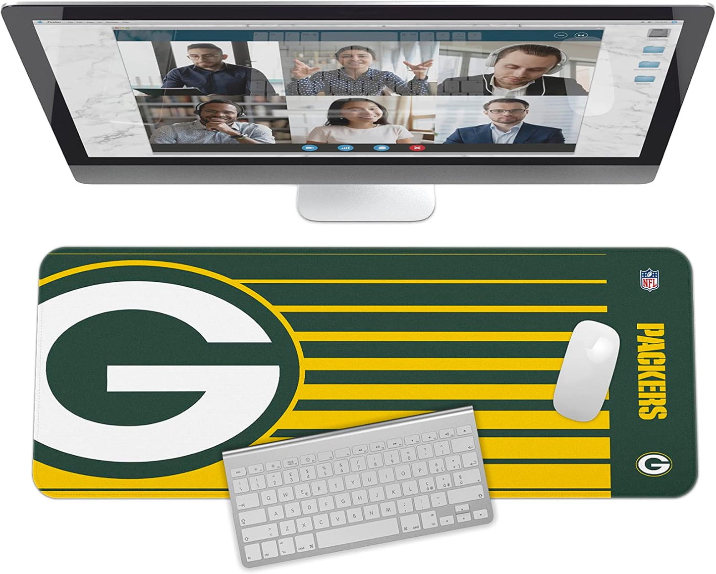 SOAR NFL Unisex Multifunctional Desk Mat for Desktop, (31.5"x12") - Ultra Soft Fabric with Non-Slip Rubber Backer - Water Resistant & Durable Nylon Stitching - Officially Licensed NFL, Desk Pad