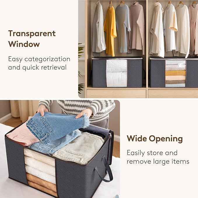 Lifewit 4 Pack 90L Clothes Storage Bins - Image 6
