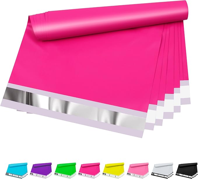 Poly Mailers 10x13 inch 100 Pcs, Rose Red Plastic Mailing Envelopes by VAPULCIO