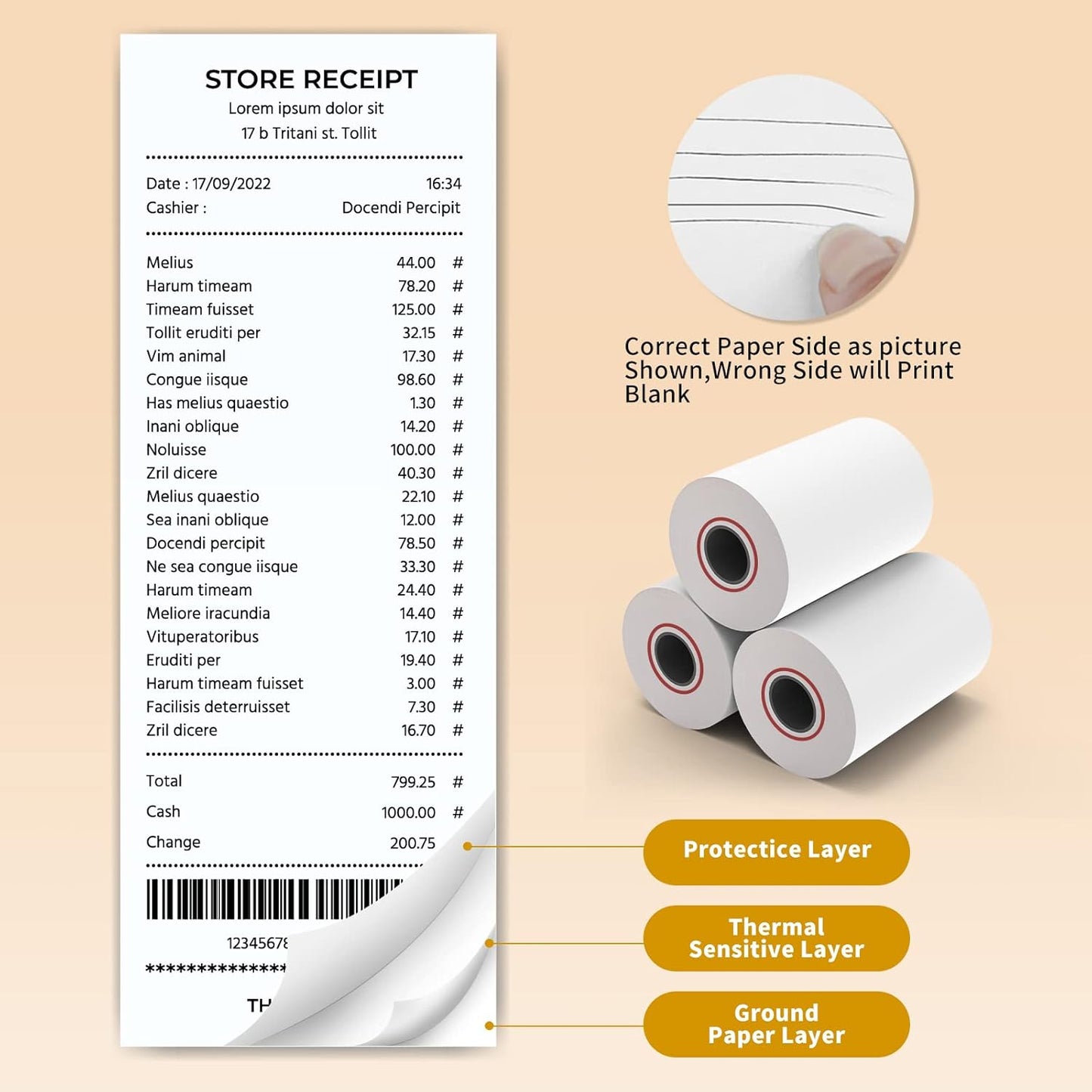 MFLABEL® 2500 Rolls 2 1/4" x 85' Thermal Paper Cash Register POS Receipt Paper
