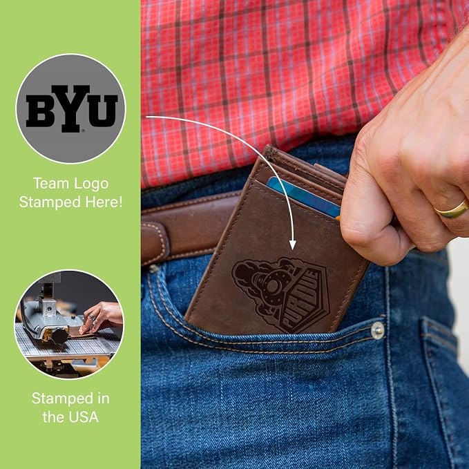 Team Sports America NCAA Brigham Young University Front Pocket Slim Wallet - Image 7