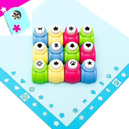12pcs Craft Hole Punch Shapes Set, Small Paper Puncher by QIQQIKIN