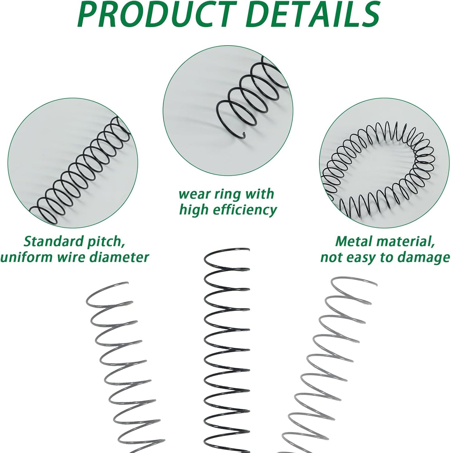 RAYSON 14.3mm Wire Spiral Coil Binding, 3:1 Pitch, 9/16" Metal Coils Comb Binding 115 Sheets Capacity, Black Color & Pack of 100