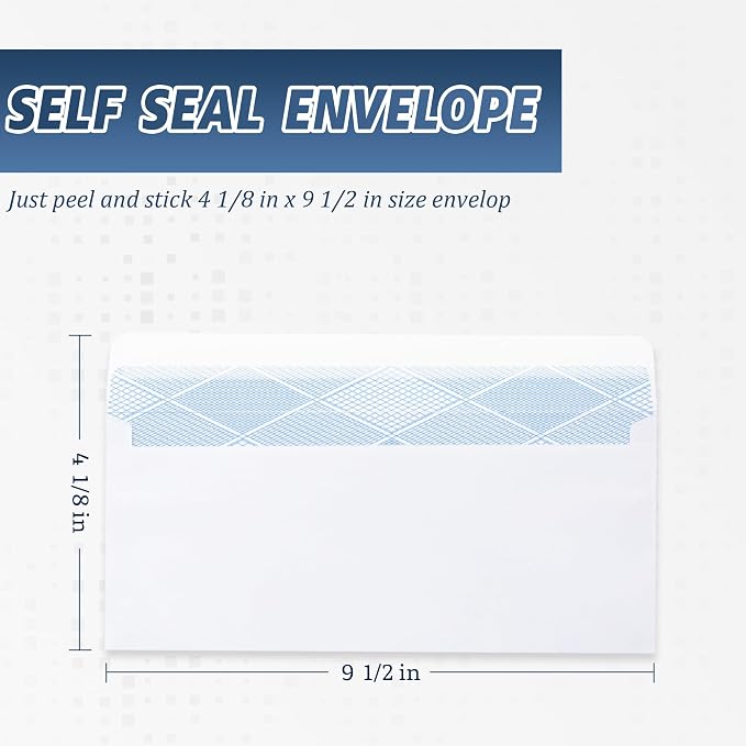 Yeplan 500PCS #10 Envelopes Letter Size Self Seal Business Envelopes No Window - Image 2