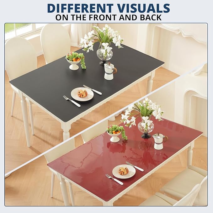 OstepDecor Black Table Cover Protector 36 x 63 Inch, 1.5mm Thick Plastic Table - Image 7