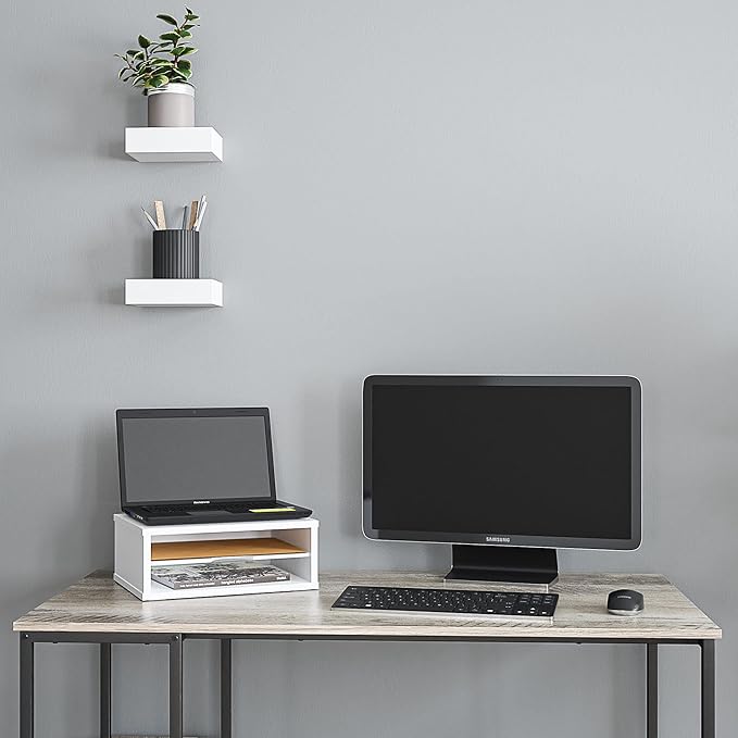 Ballucci File Organizer, 2-Tier Document Paper Sorter, Stackable Wood Desk - Image 2