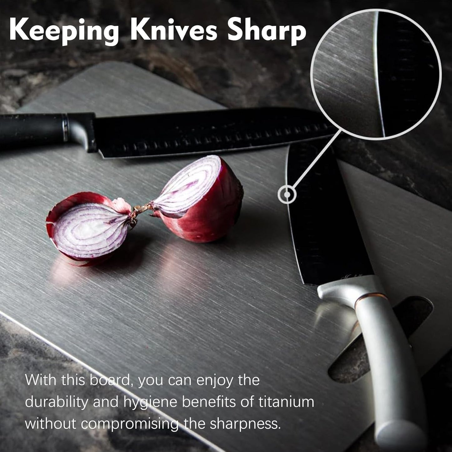 Titanium Cutting Board - 1 pack Titanium Cutting Boards for Kitchen,Double Sided Titanium Cutting Mat（17.91 * 11.81in）
