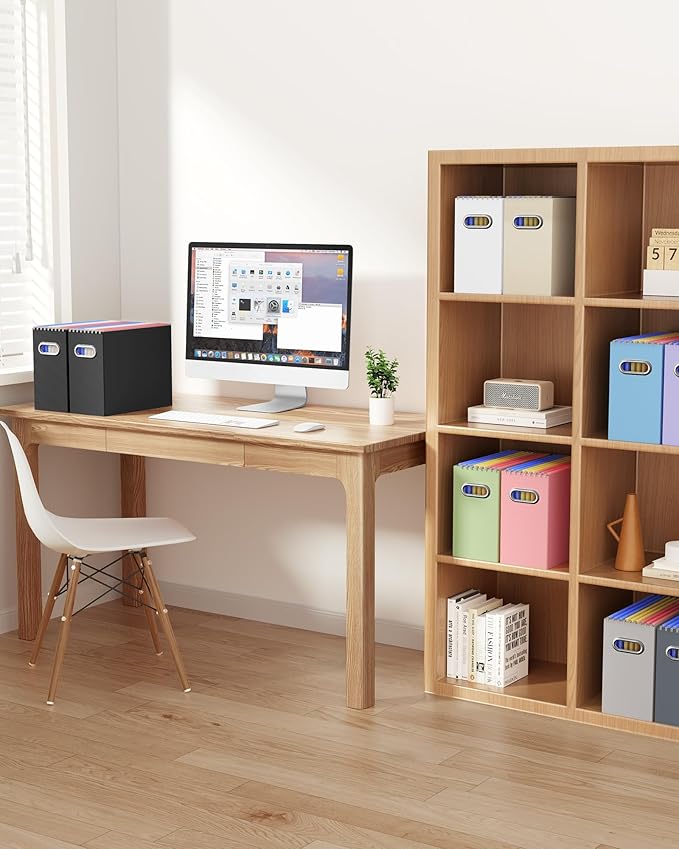 Oterri File Organizer Box, Portable Collapsible Cardboard File Folder Organizer - Image 3