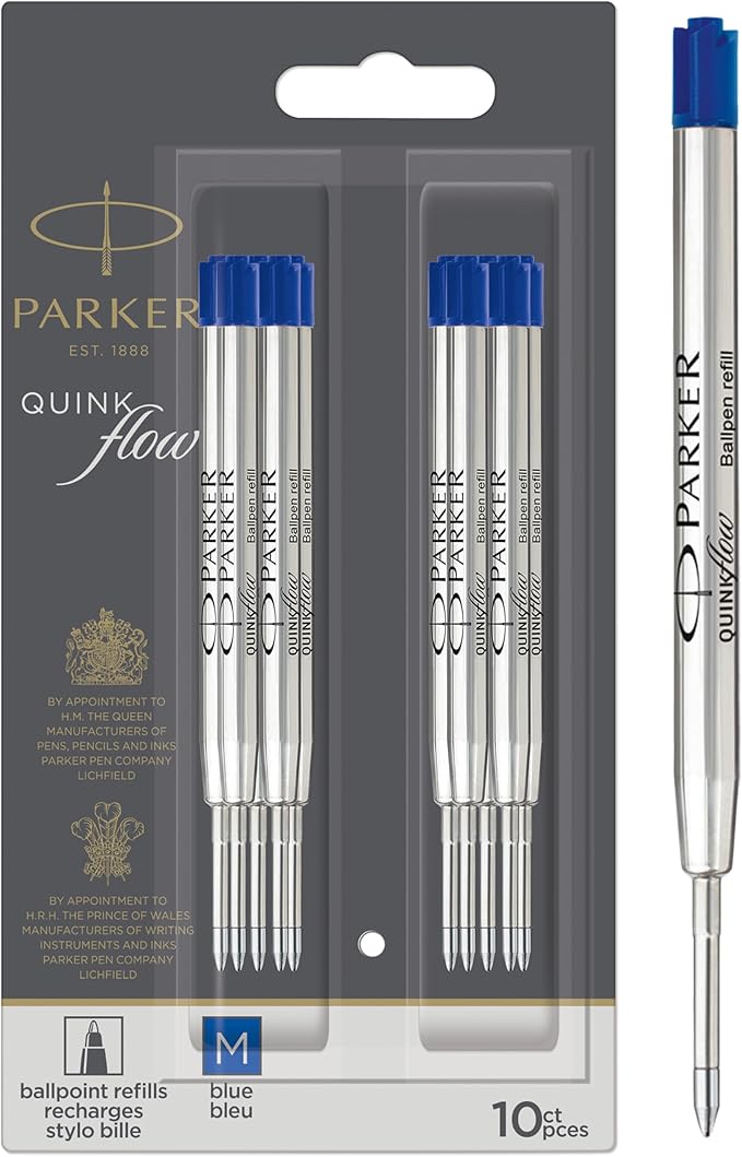 Parker Ballpoint Pen Refills, Medium Point, Authentic Ink Refills Compatible by Unknown