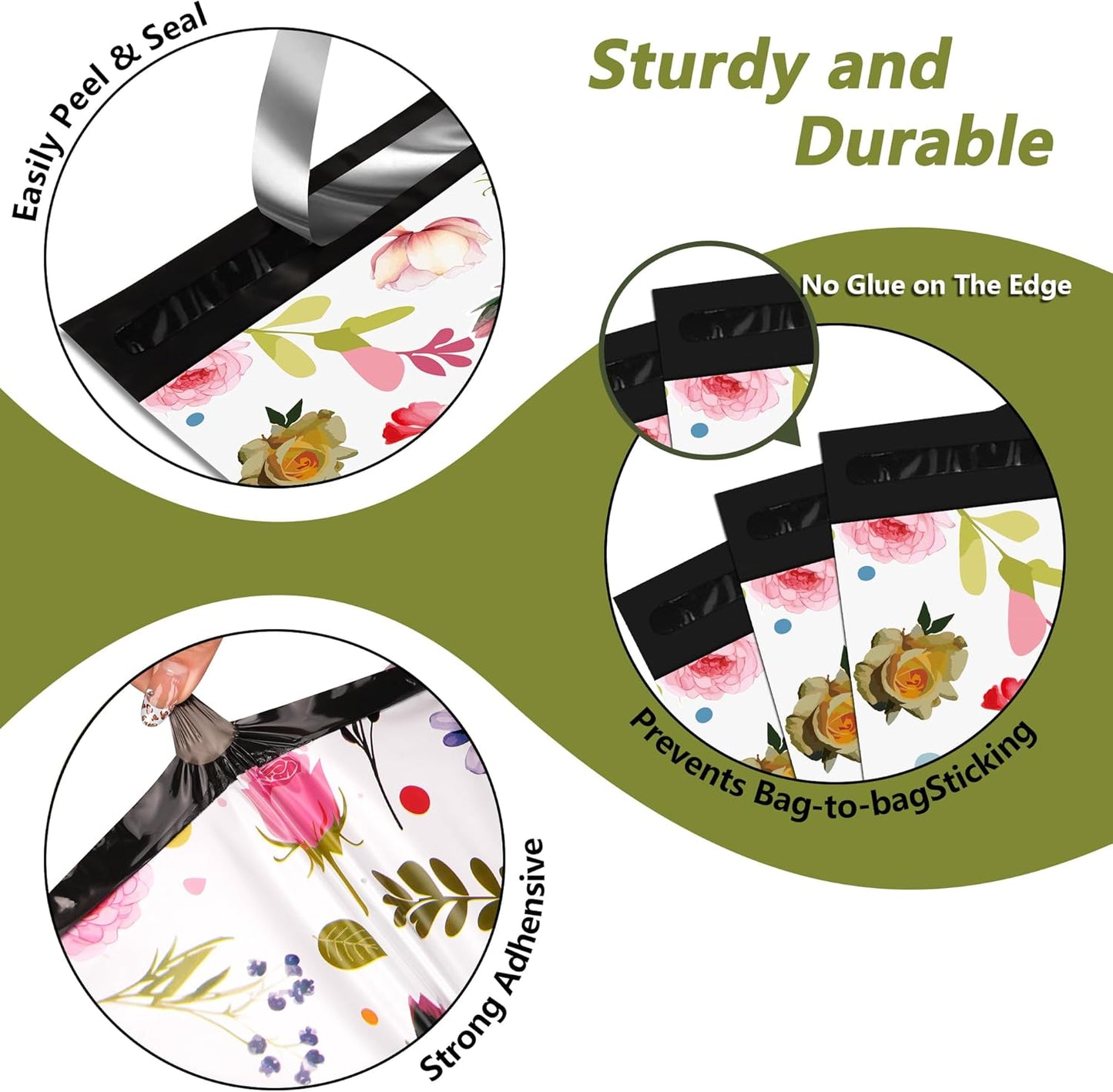 Poly Mailers 10x13 Inch 100 Pcs - Bud Printed Shipping Bags, 2.4mil Thickness, Waterproof and Tear Resistant Mailing Envelopes, Self-Sealing Packaging Bags for Small Business