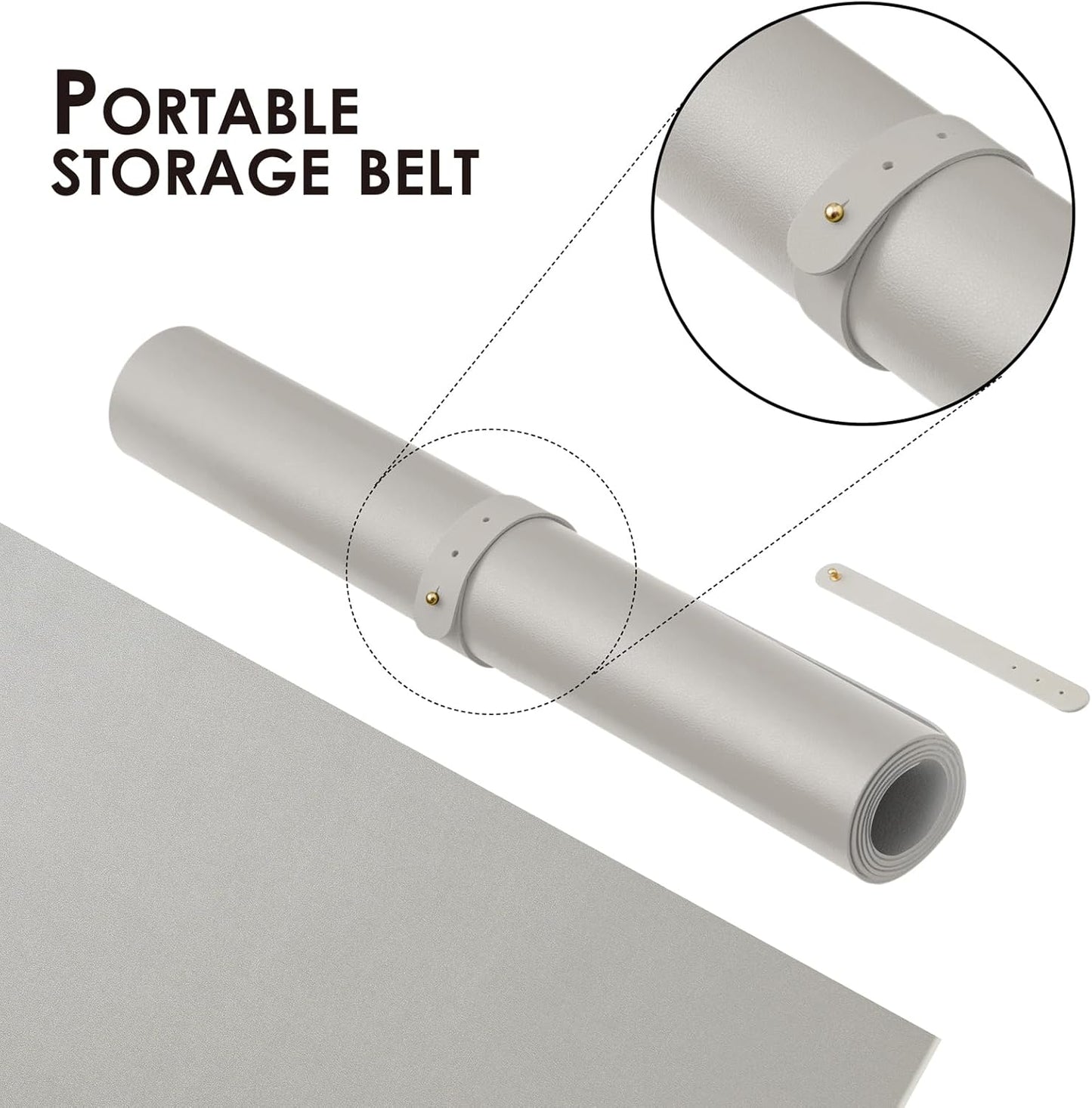 Leather Desk Mat - Small Non-Slip PU Desk Pad for Office and Home - Desk Organization and Accessories - Ideal for Large Mouse Pad and Small Desk Mats on Top of Desks (Silver,23.6"x 13.8")