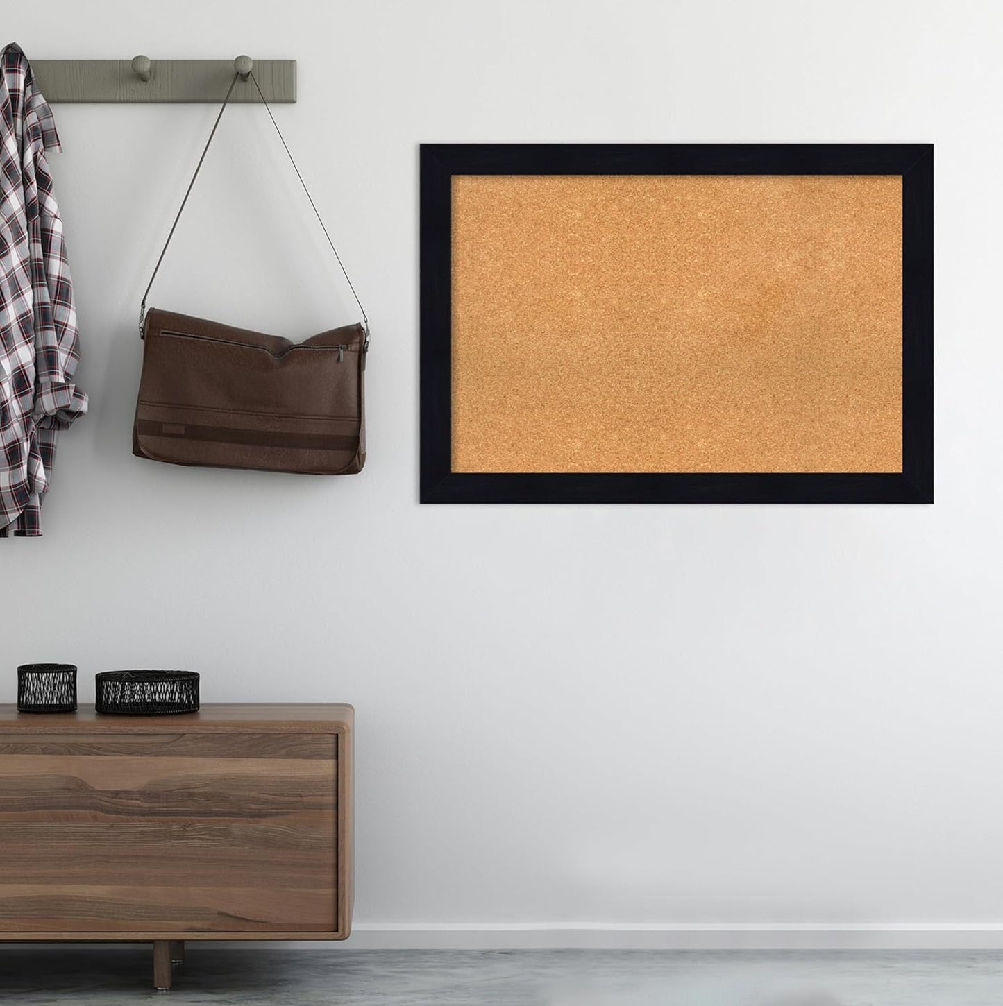 Amanti Art Natural Cork Board for Wall, 28x40 Vision Board with Blue Wood Frame, Large Corkboard Office Decor for Home Organization, Rustic Farmhouse Corkboard Pinboard to display items for home