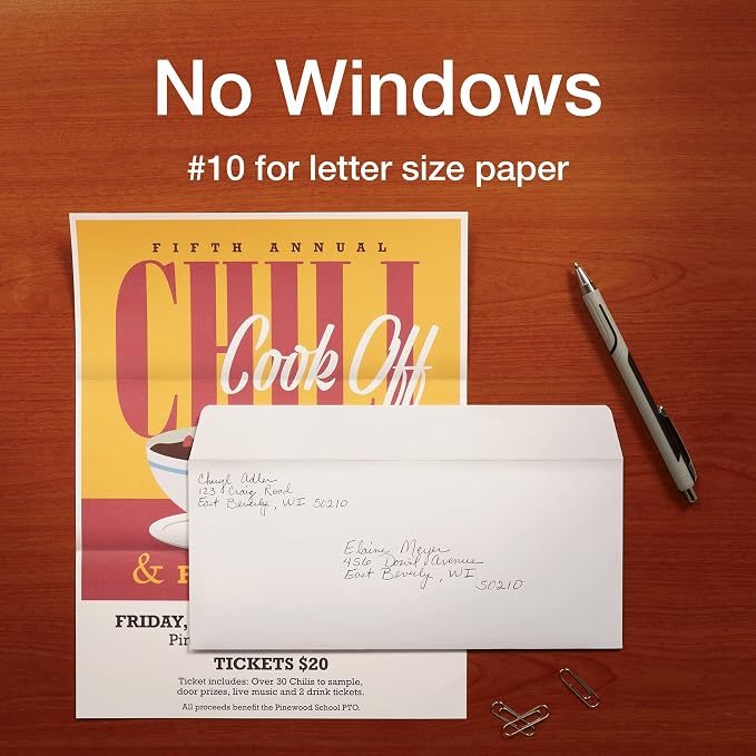Quality Park #10 Security Envelopes, No Window, 24-lb White Wove, 4-1/8" x - Image 6