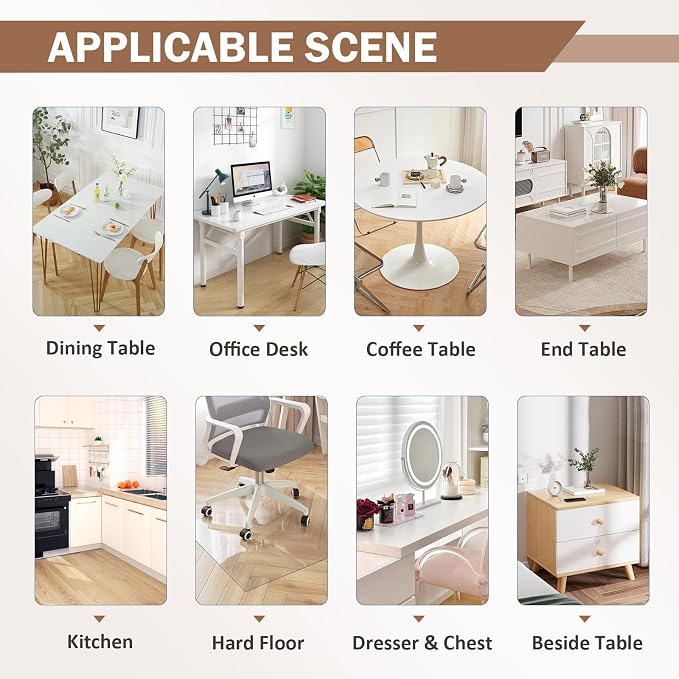 LovePads Clear Table Cover Protector, 38 x 60 Inch 2mm Thick Plastic Table Cover - Image 6