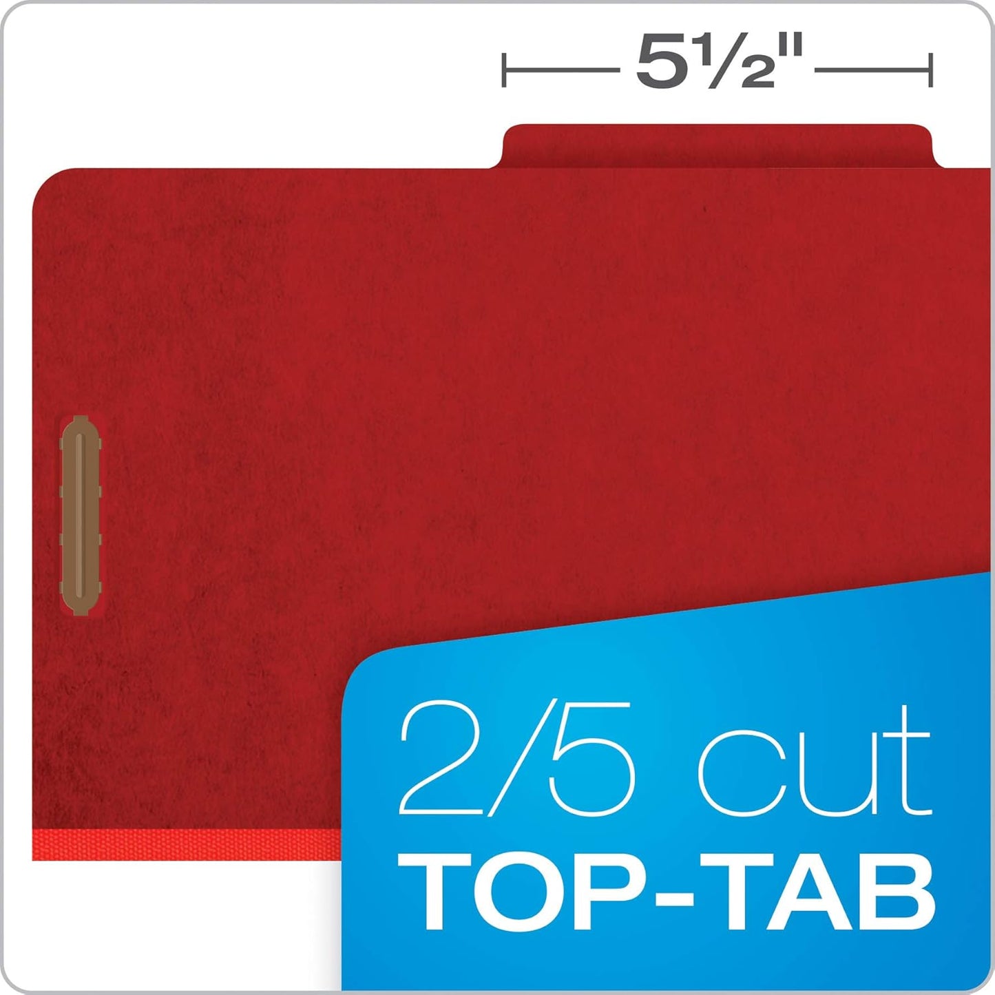 Pendaflex Classification Folders, Standard, 2 Dividers, Embedded Fasteners, 2/5 Cut Tab, Bright Red, Legal Size, 10/BX (29031P) (Pack of 5)