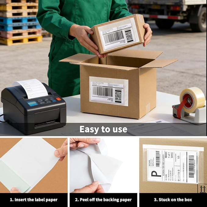 9527 Product 4.5" x 5.5" Clear Adhesive Top Loading Packing List/Shipping Label - Image 4