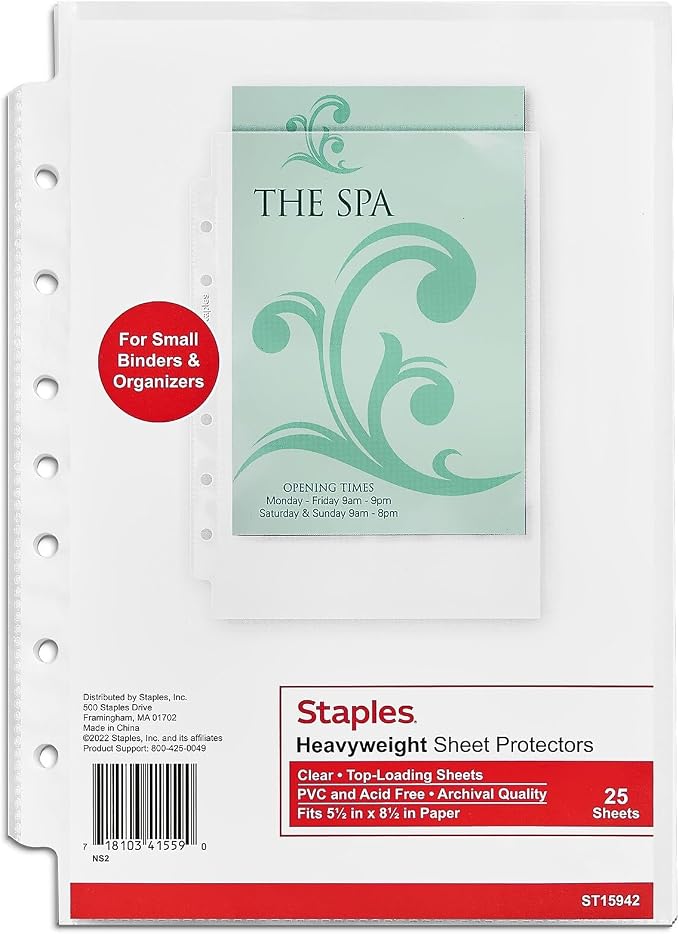 Staples 5-1/2" x 8-1/2" Sheet Protectors – Clear Page Protectors - Image 4