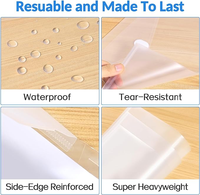 Sooez 10 Pack Plastic Envelopes File Folders, Rainforced Clear Folder Important - Image 3