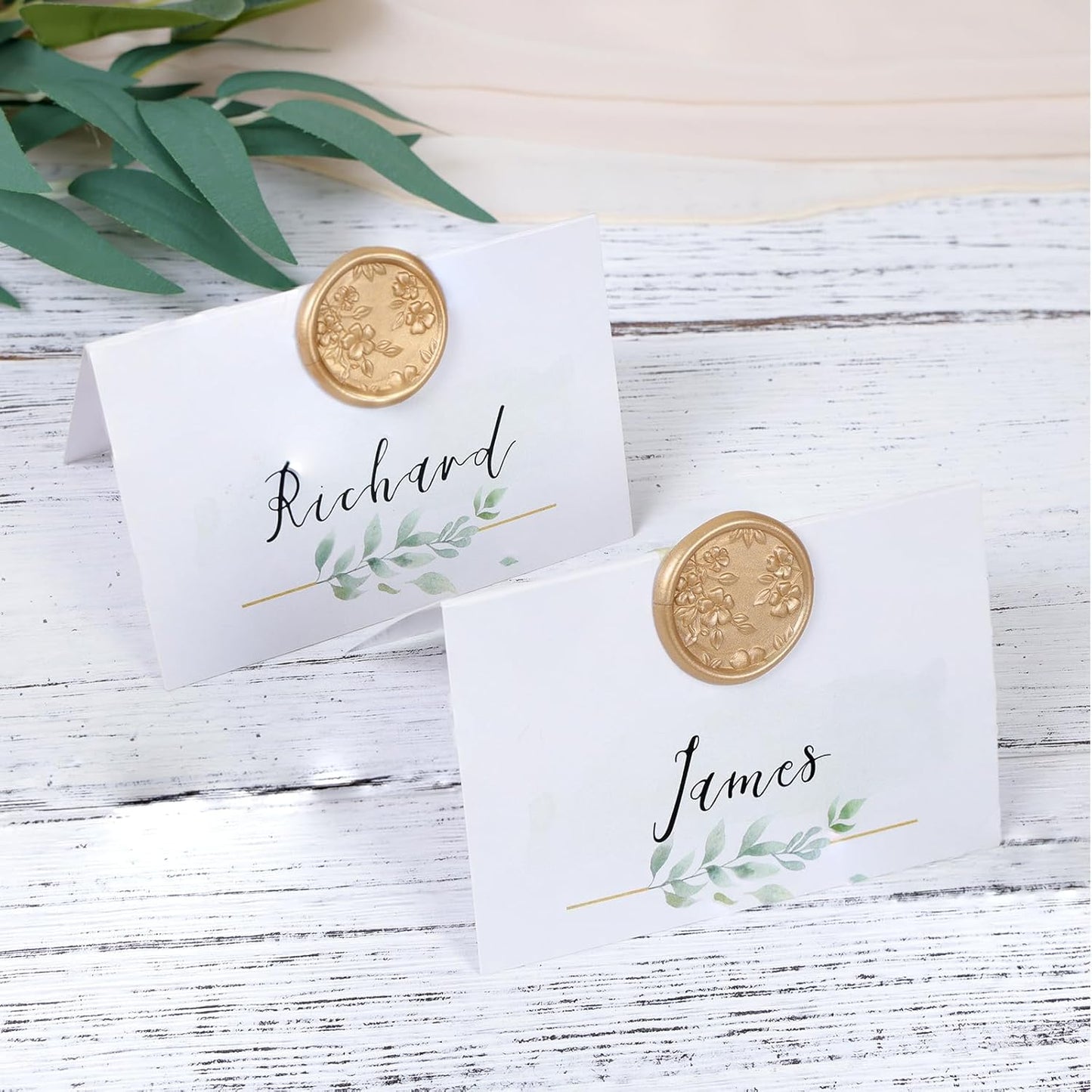 UNIQOOO Wax Seal Stickers - 3D Begonia Wedding Invitation Envelope Botanical Seal Stickers, 50 Pcs Self- Adhesive Light Gold Stickers, Perfect for Invitation, Christmas, Gift Wrapping, Party