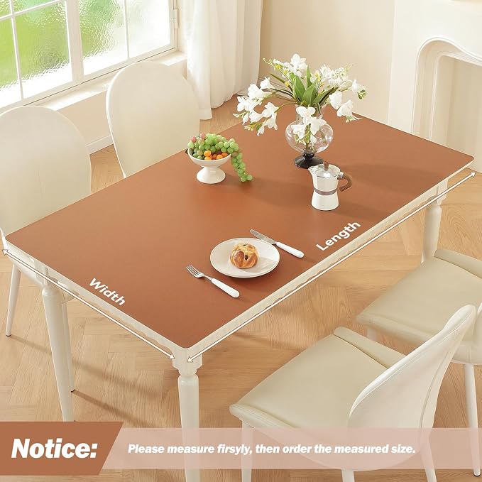 OstepDecor Brown Table Cover Protector 36 x 60 Inch, 1.5mm Thick Plastic Table - Image 2
