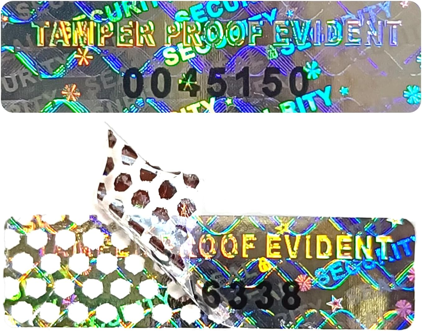 680pcs Tamper evident Hologram Stickers Original Security Labels Warranty Void Seal Tamper Proof Sticker with Unique Serial Number 1x0.3inch