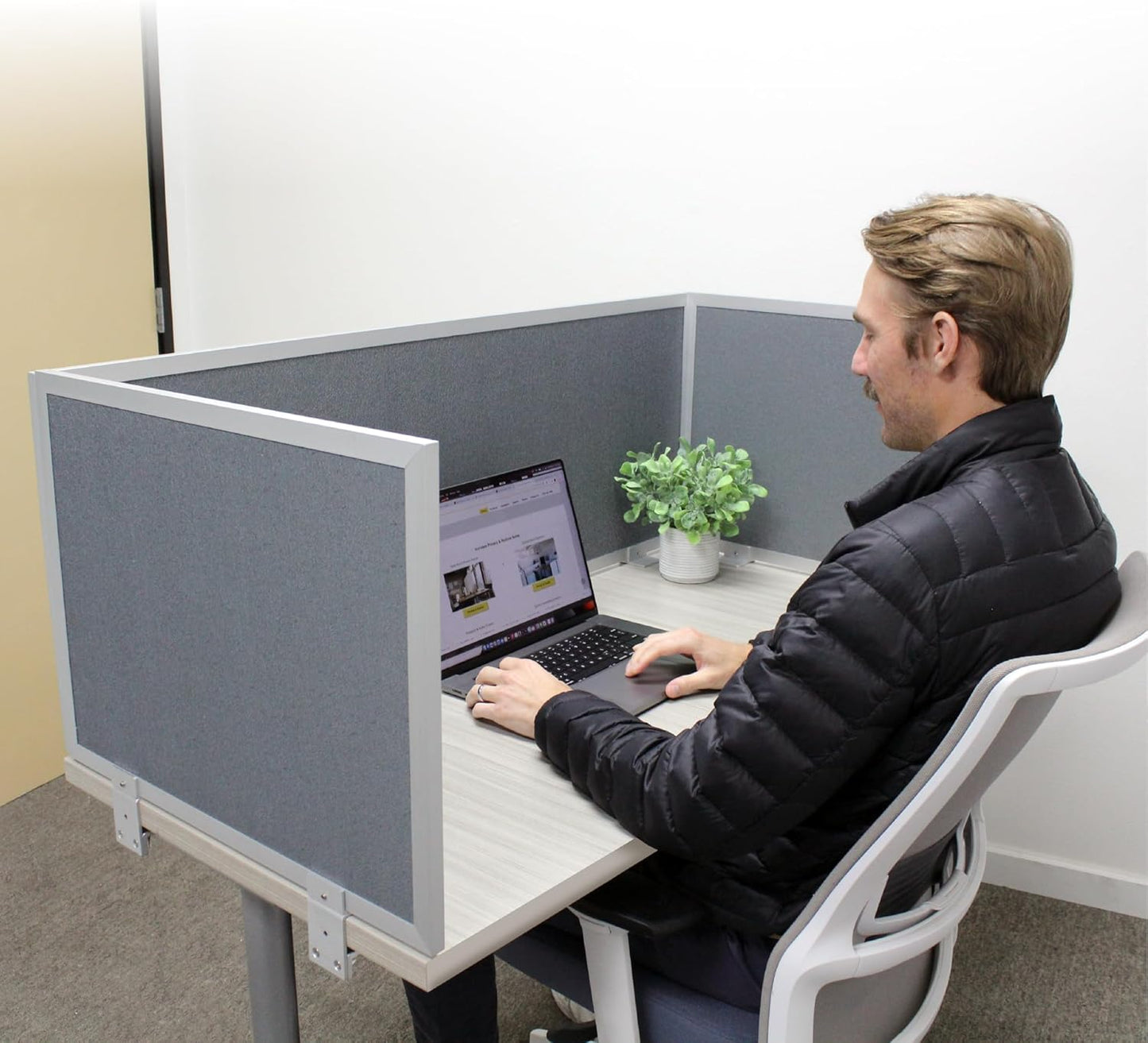 OBEX Acoustic Mounted Screen Privacy Panel Table Top Separator, Sound Blocking Desk Divider (Graphite, 24" X 60")