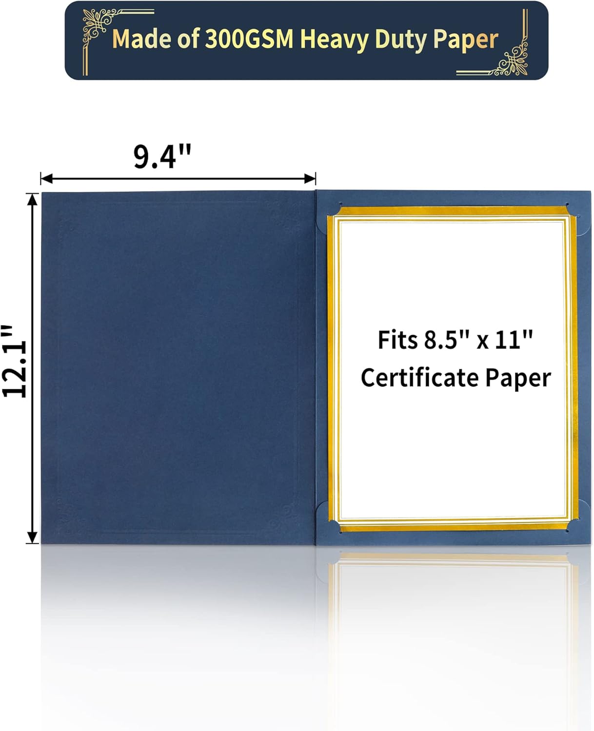 GNL Certificate Holders - 25 Packs Blue Diploma Holders, Certificate Covers with Gold Foil Border, for Letter Size 8.5 x 11 Certificate Paper, Award, Graduation, Documents