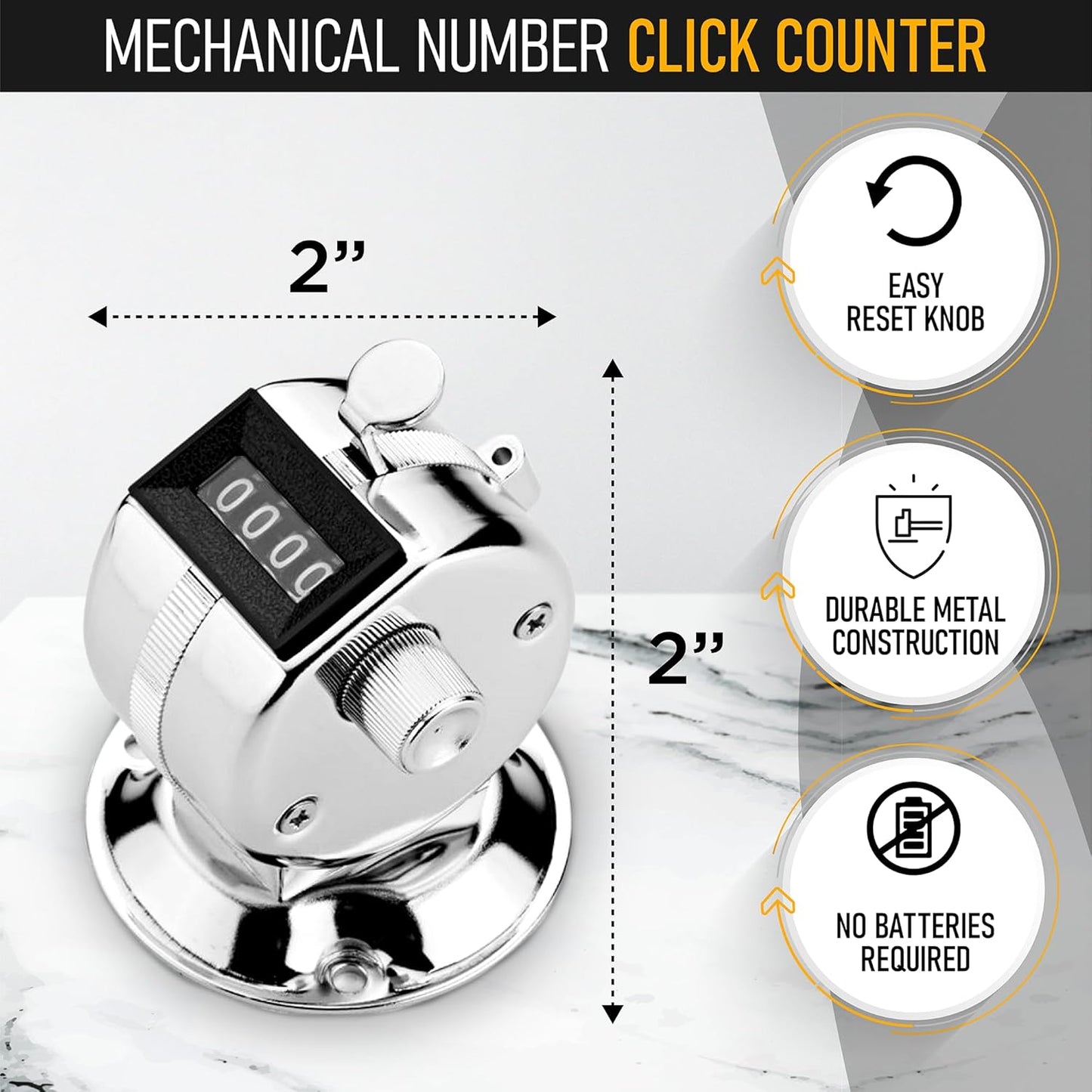 TC-08 Desk Tally Counter with Base, Digital Desktop Counter Clicker Mechanical Number Click Counter (4)