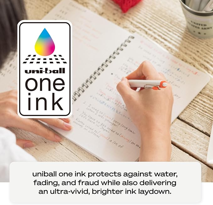 uniball one Retractable Gel Pens, Medium Point, 5 Pack - Image 6
