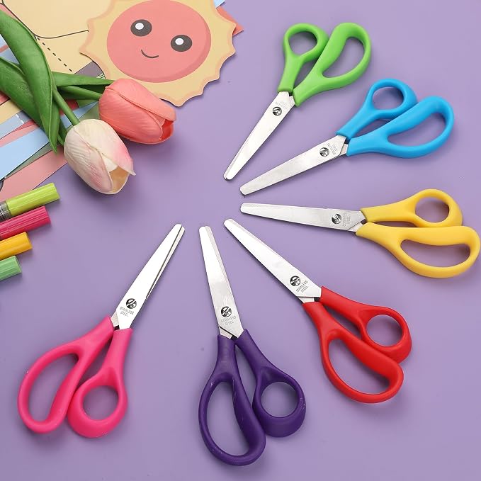 BURVAGY 24Pack 5.5" Safety Small School Kids Student Round Blunt Tip Craft - Image 9