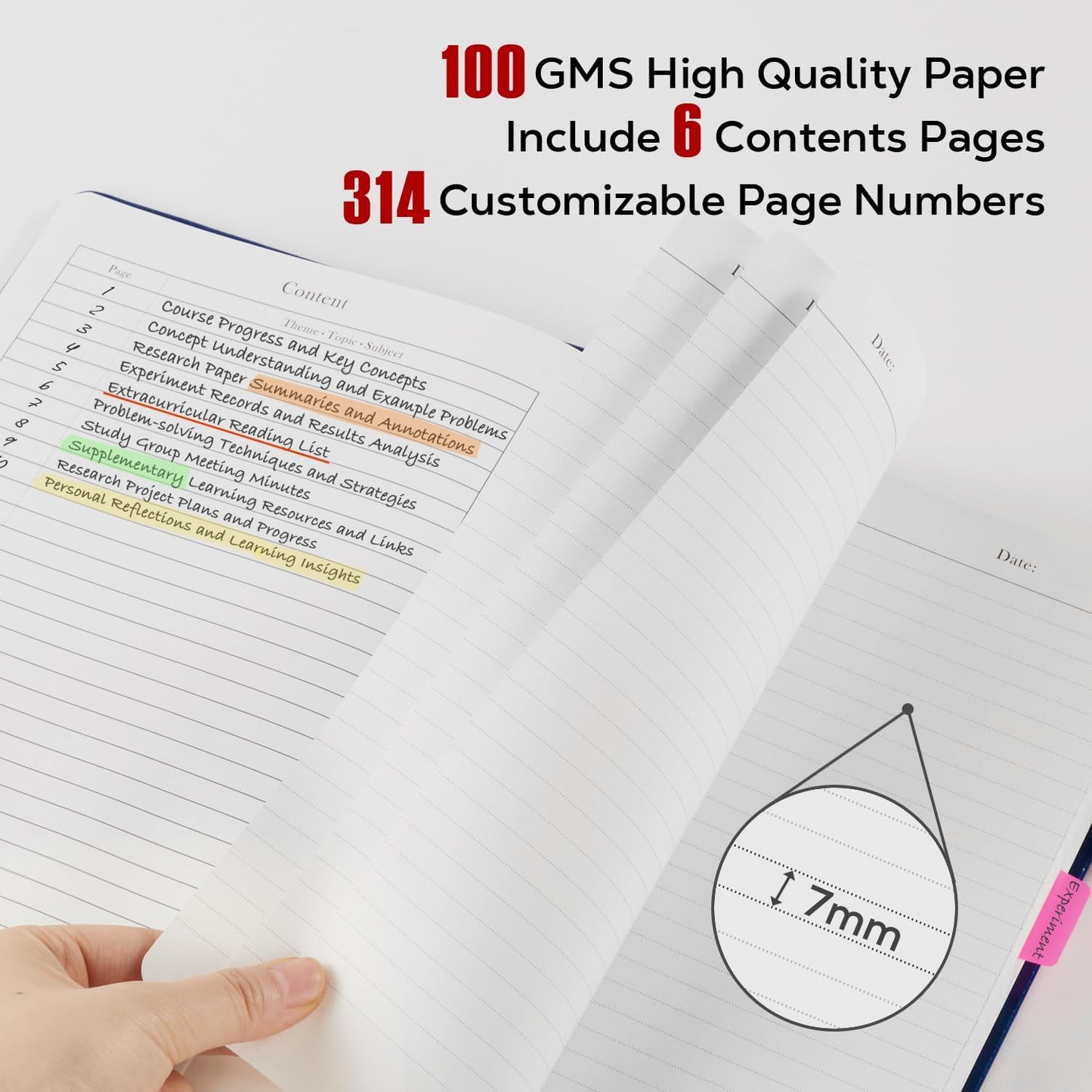 Thick Notebook Journals for Writing, Hardcover College Ruled Notebook Lined Journal for School Office Women and Men Work Organization, B5, 7.1'' X 10'', Burgundy, 320 Pages