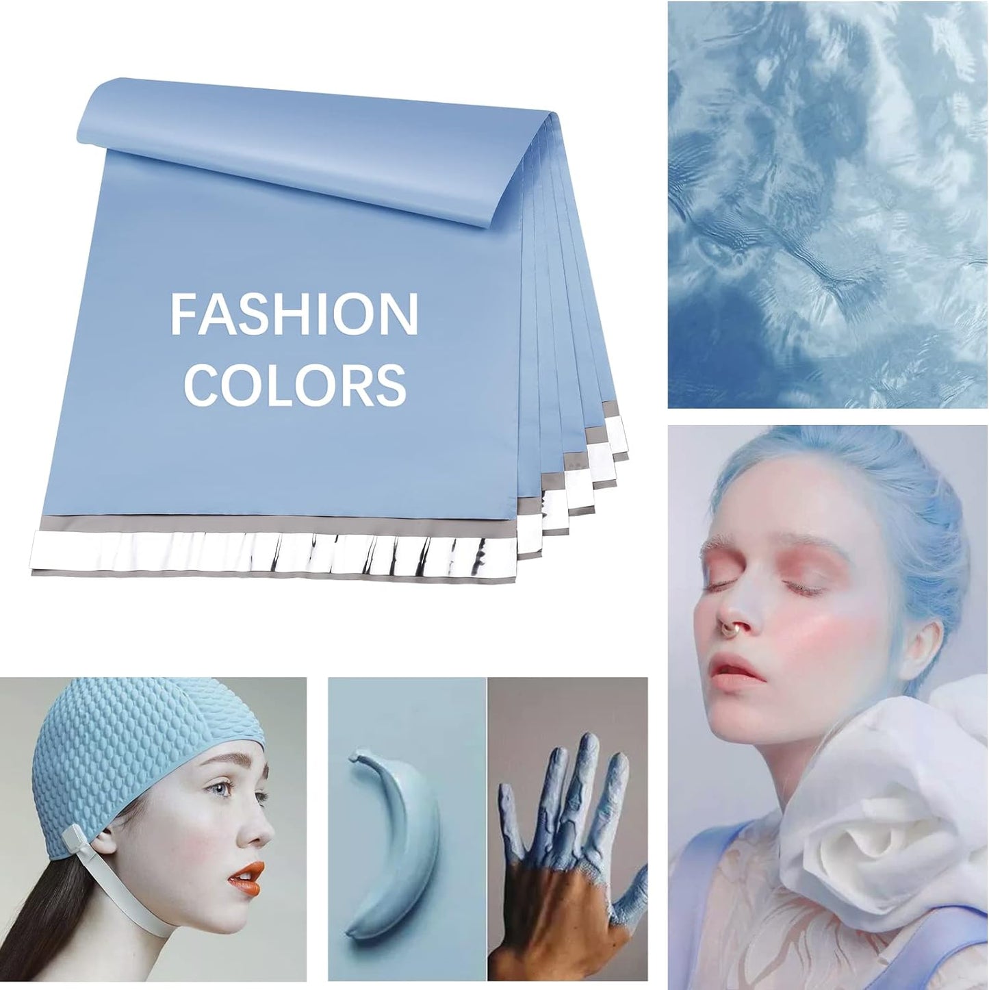 Metronic Poly Mailers 24x24 50PC, Extra Large Shipping Bags Mailing Envelopes with Strong Adhesive, 2.5Mil Thick Mailers Poly Bags for Shipping, Mailing Bag Packaging Bag for Small Business, Haze Blue
