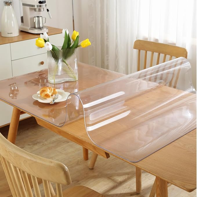 OstepDecor Clear Table Cover Protector 30 x 54 Inch, 1.5mm Thick Plastic Table - Image 2