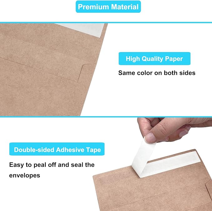 100 Pack A2 Envelopes for Card Making, Self Seal Greeting Card Envelopes for - Image 3
