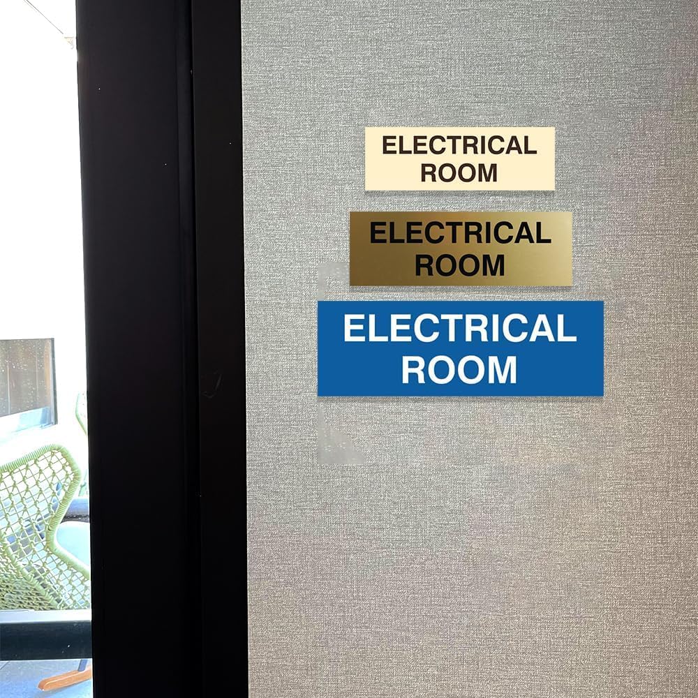 All Quality Basic Electrical Room Sign | Durable Construction | Building Safety -Red - Small (1 Pack)