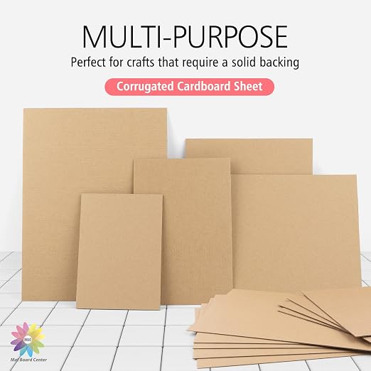 Mat Board Center, 50 Corrugated Cardboard Sheets 12x12 Inches Flat Card Board - Image 4