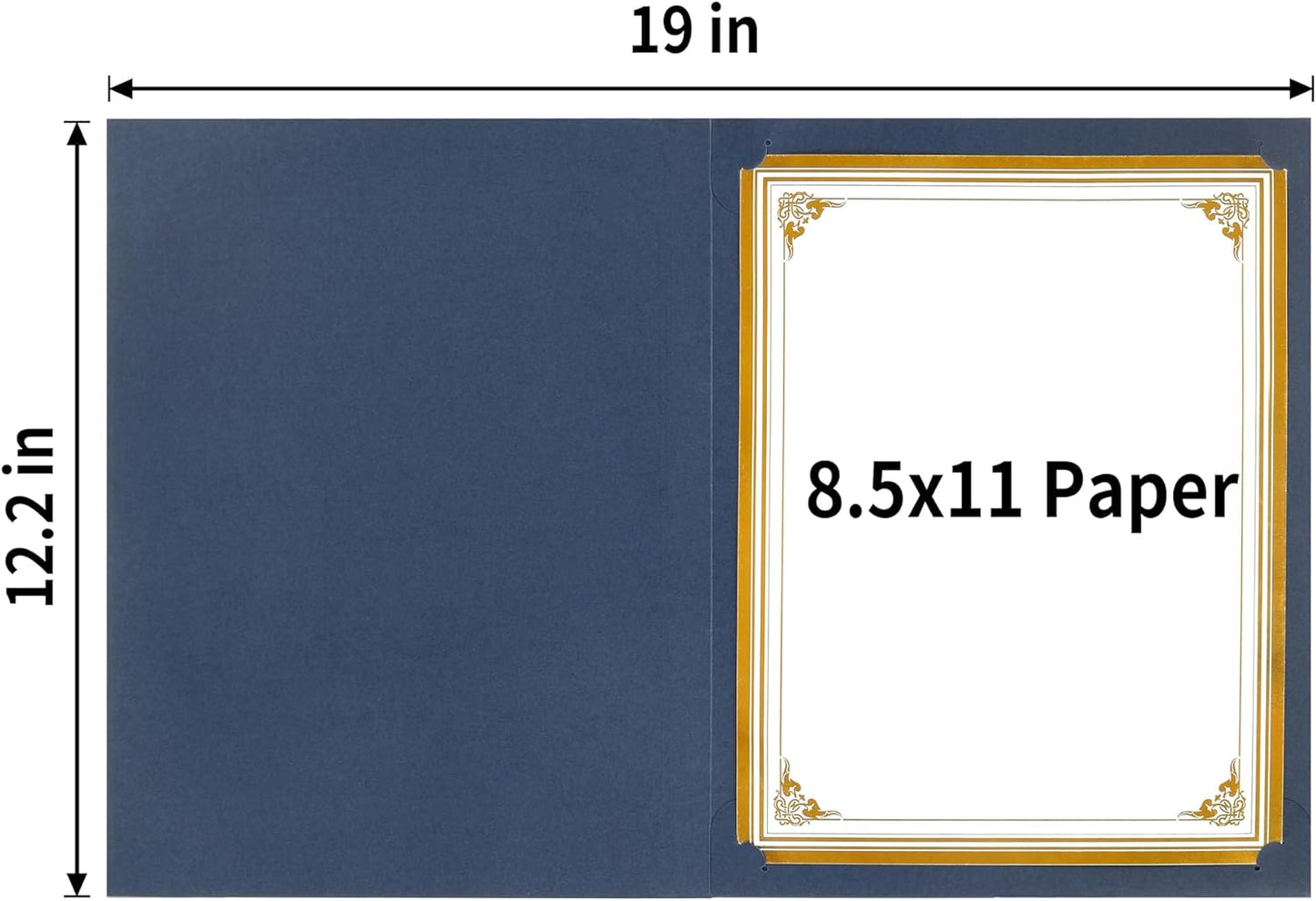 SUNEE Certificate Holders(Blue, 80 Packs, New Pattern), Diploma Covers Gold Foil Border, for Letter Size 8.5x11 Certificates, Cardstock, Document Papers