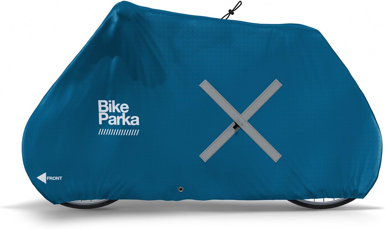 Urban Bike Cover - Waterproof & Durable with Lock-Through Panels, RipStop fabric, Adjustable for Any Bike, Attachable Stuff Sac - Ideal for Bikes in Daily Use (Ciel Blue)