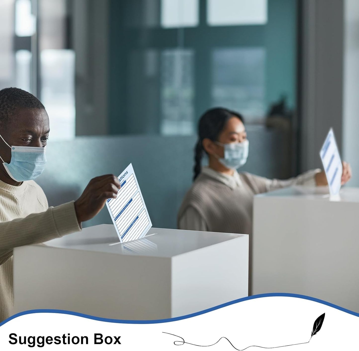 Pajean 400 Sheets Suggestion Cards Comment Complaint Cards for Suggestion Box with Lock Feedback Box Continuous Improvement for Customer Complaints(Blue)
