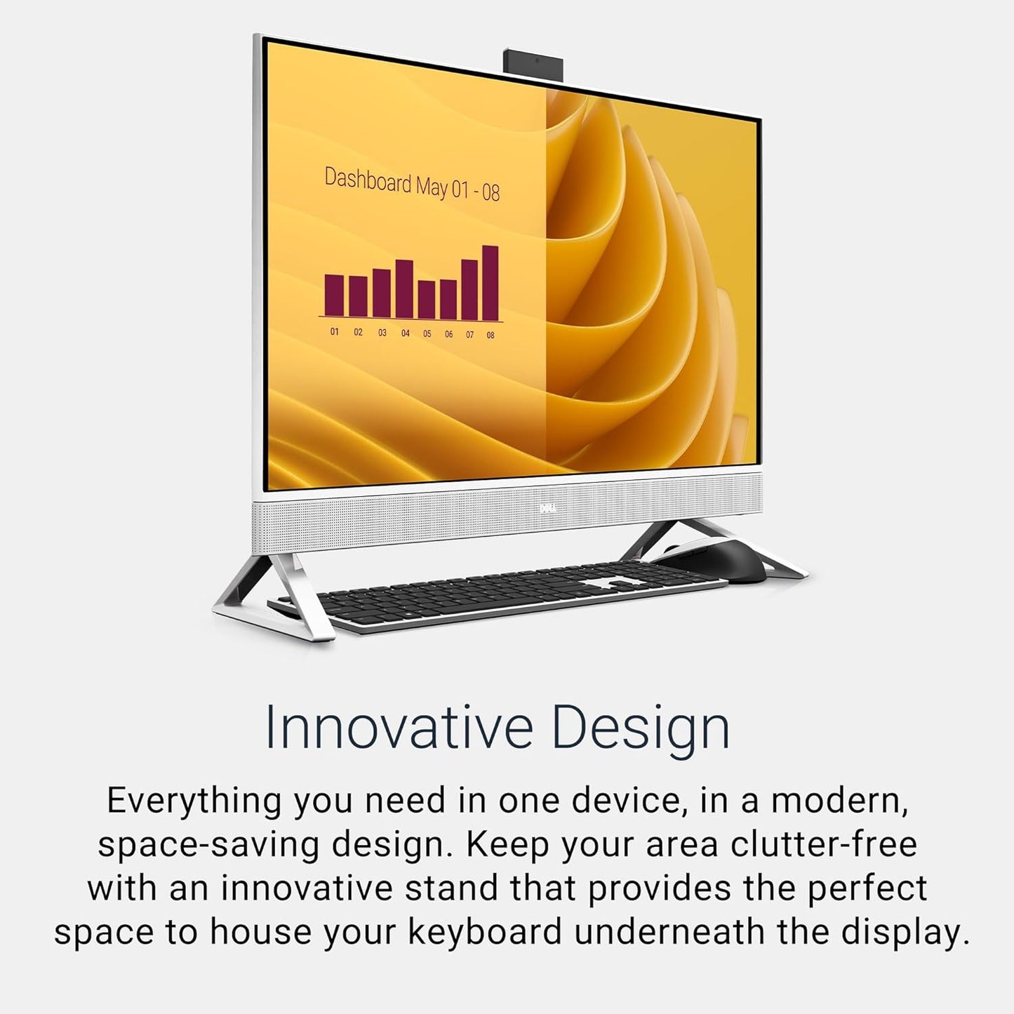 Dell 27 All-in-One Desktop ec27250-27-inch FHD (1920 x 1080) Display, Intel Core 5 Processor 120U, Intel Graphics, 16GB DDR5 RAM, 512GB SSD, Windows 11 Home, Onsite Service - White