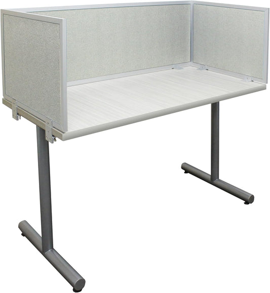 OBEX Acoustic Mounted Screen Privacy Panel Table Top Separator, Sound Blocking Desk Divider (Overcast, 24" X 48")
