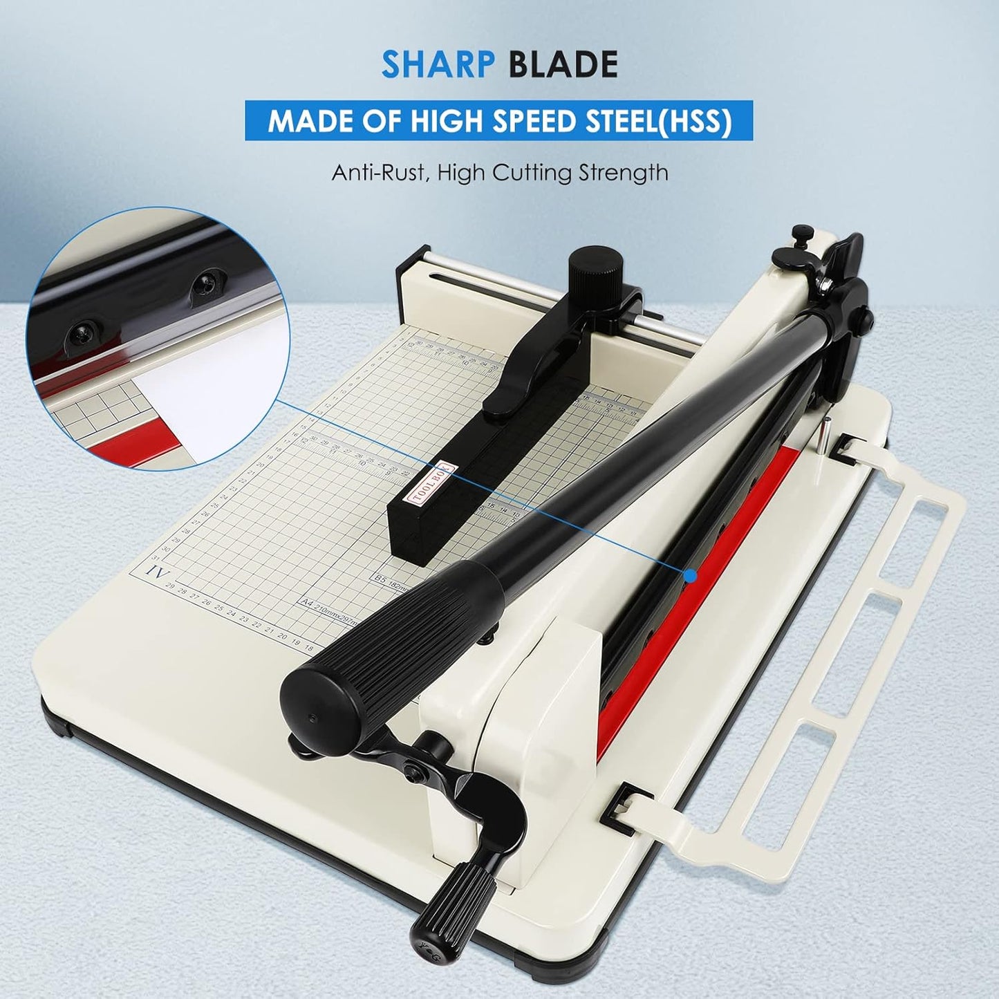 Heavy Duty Paper Cutter,17 Inch Guillotine Paper Cutter, One Replacement Blade for Free Cortadora de Papel 500 Sheets Papers, Paper Scrap Slicer Trimmer for Cardstock Cards Office Home School