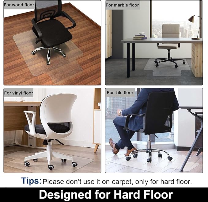 AiBOB Office Chair Mat for Hardwood Floor, 36 X 48 inches, Hard Floor Chair - Image 2