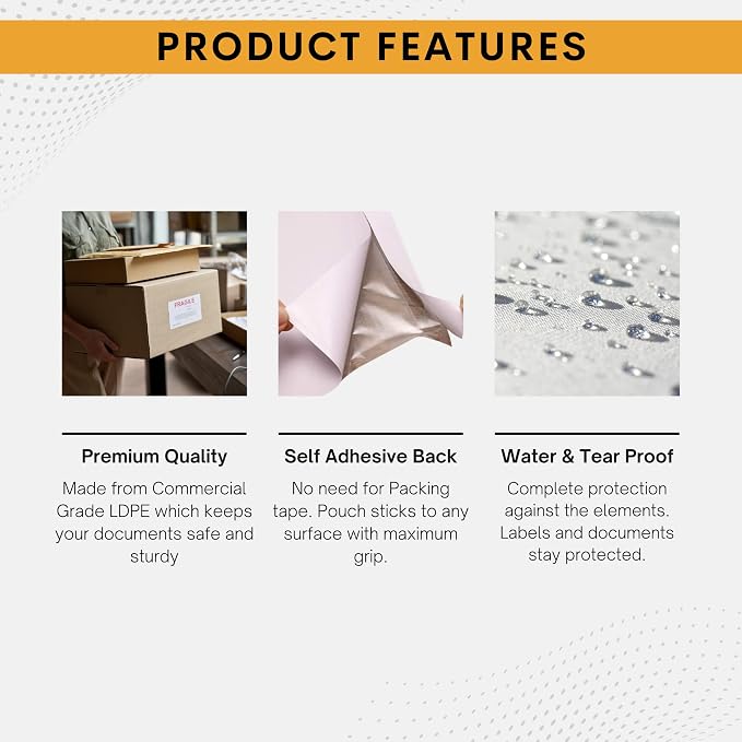 2000 Pack 6"x9" Shipping Label Sleeves – Clear Self-Adhesive Packing Slip - Image 3