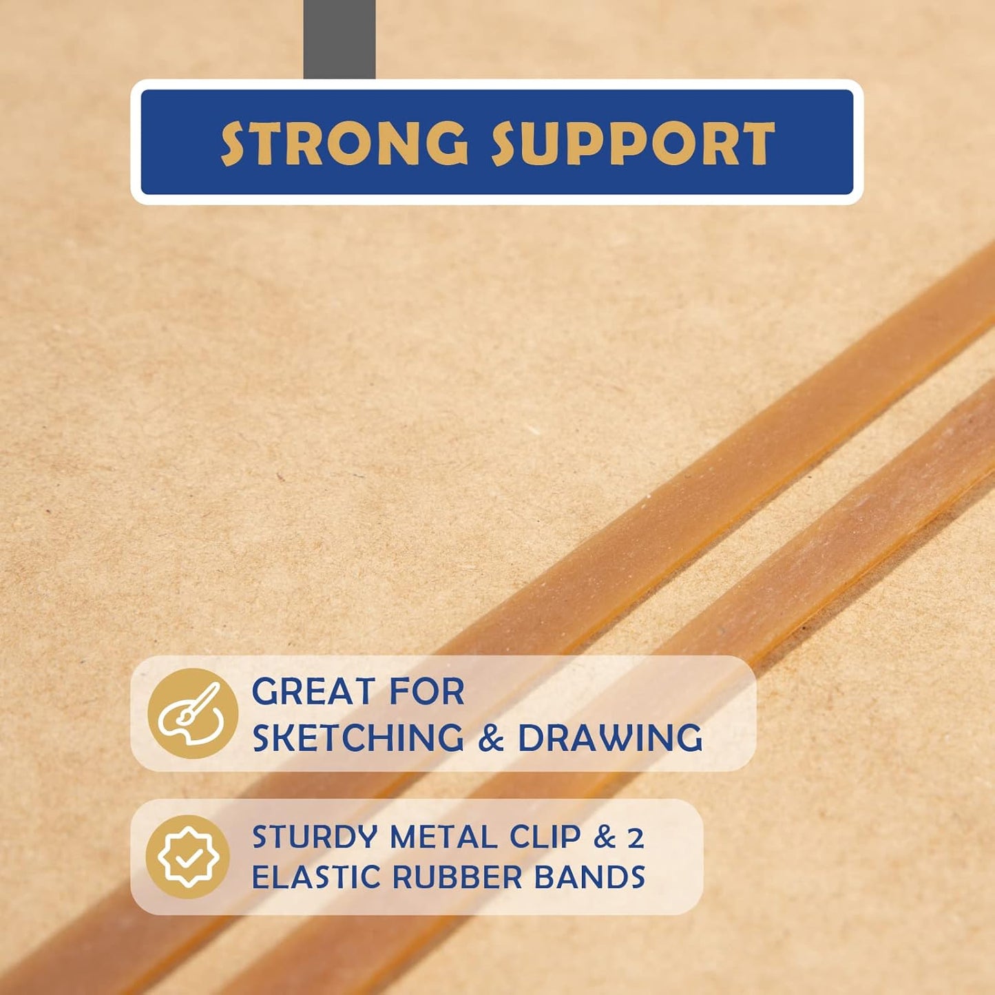Falling in Art 13x17 Sketch Board, Drawing Tote Board for Artists with Sturdy Clip and Rubber Bands, Portable Art Clipboard for Classroom and Studio Drawing