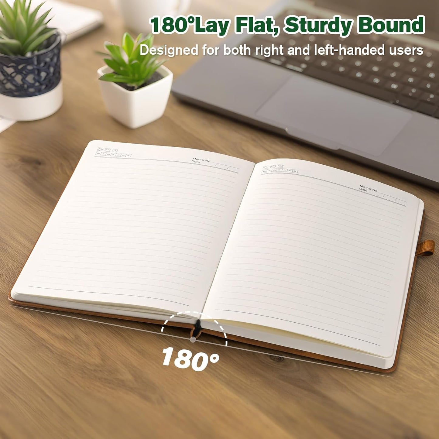 Notebook Journal for Women Men: Leather Journal for Writing, Hardcover College Ruled Journals Notebooks with Thick Paper, Large A4 Daily Journal for Travel, Diary, Gifts for Teens, 8.5"×11", Green