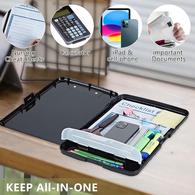 Clipboard with Storage, High Capacity Colorful Wolf Storage Clipboard 9.5x14 - Image 6