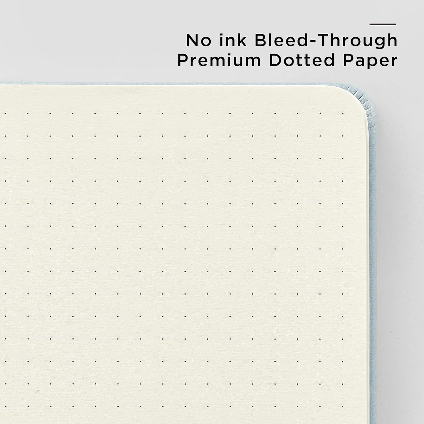 &And Per Se Dotted Journal Notebook, A5 Hardcover Leather Bullet Dotted Journal, 160 Pages 100 gsm Thick Dotted Paper，3 Sheets of Stickers Included - 5.7'' x 8''（Cyan）